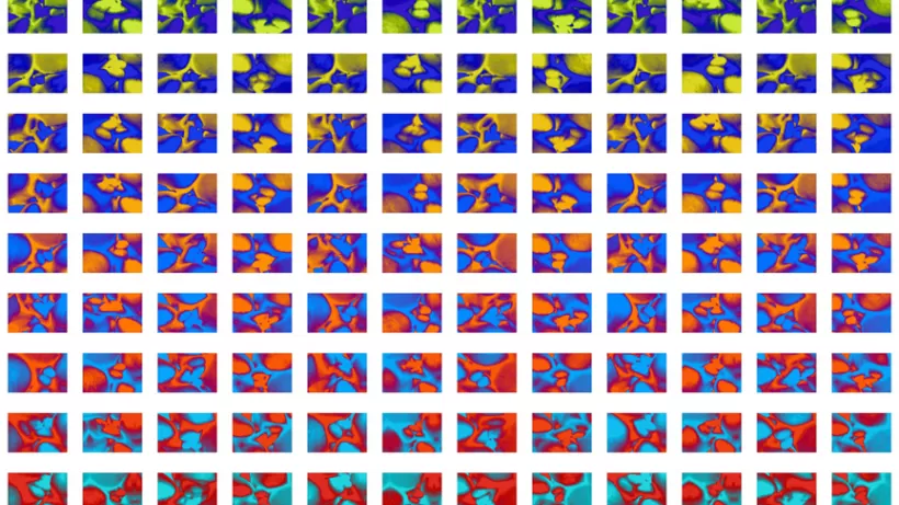 Balls: a grid of closeups from a video.