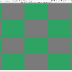 Screenshot of colorSpace 9: checkerboard pattern in green and grey.