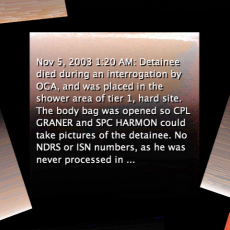 Abu Ghraib screen capture: the text of the CID caption.